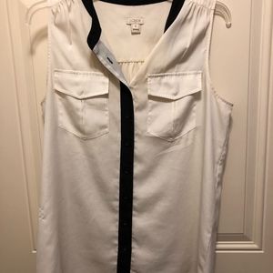 J.Crew white and black blouse